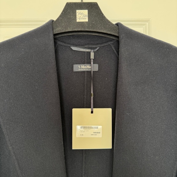 NEW S’ Max Mara Messi Wool Coat Dark Navy Size US 0 / IT 34 - Picture 8 of 8